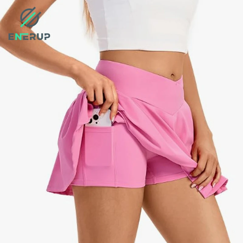 Enerup Tennis high-waisted sports skirt built-in elastic sportswear padel tennis slim fit running wear golf pickleball paddle
