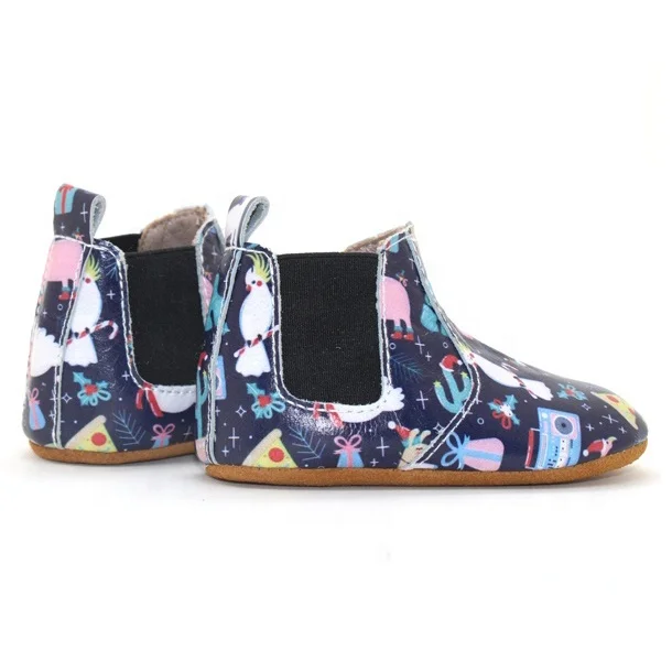 
2020 newborn infant soft sole 3D print leather unisex baby booties 