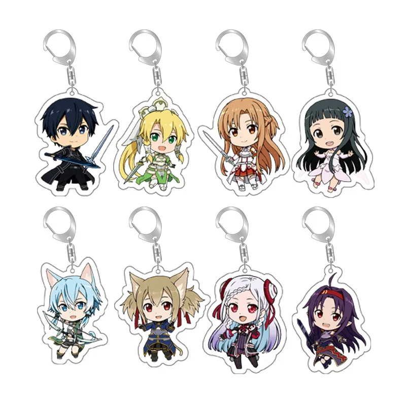 33 Styles Cartoon Character Cute Bag Pendant Anime Sword Art Online Acrylic Keychain