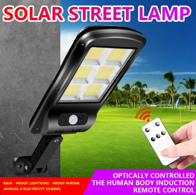 2021 30 40 50 60 watt cob solar street lights outdoor dusk to dawn motion sensor street lamp waterproof with remote control
