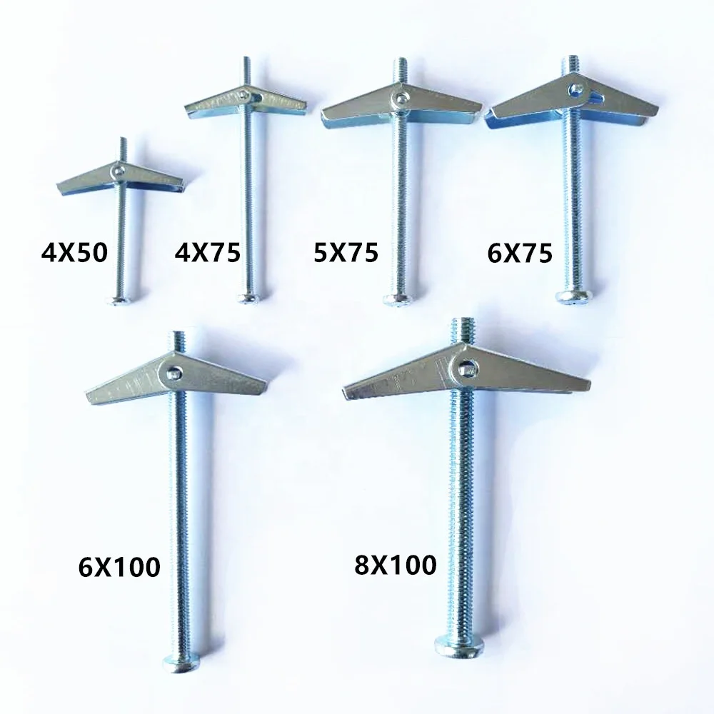 
3/16X3 spring toggle anchor bolt with washer Gravity Metal butterfly toggle anchors 