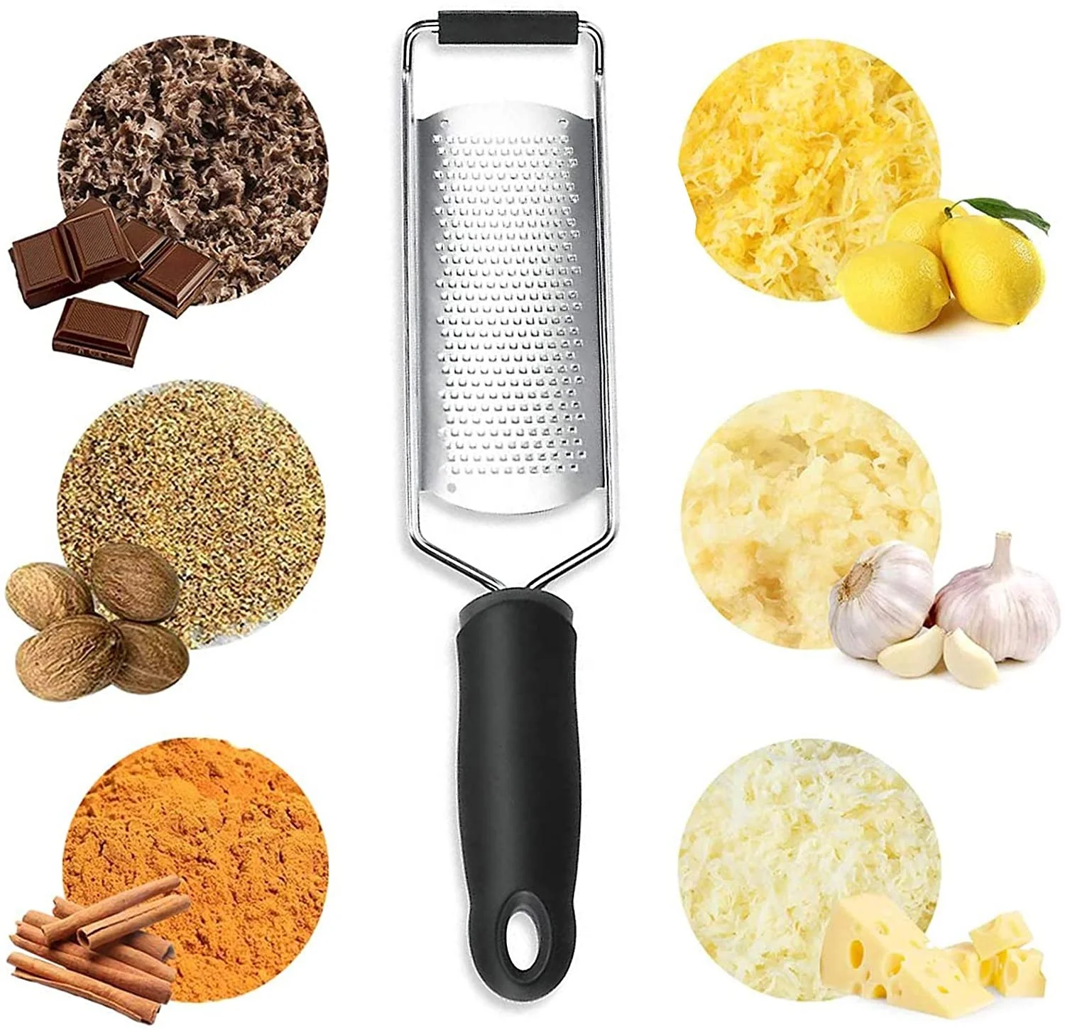 New Kitchen High Quality Stainless Steel Blade Ergonomic Soft Handle Lemon Zester Ginger Potato Grater Slicer