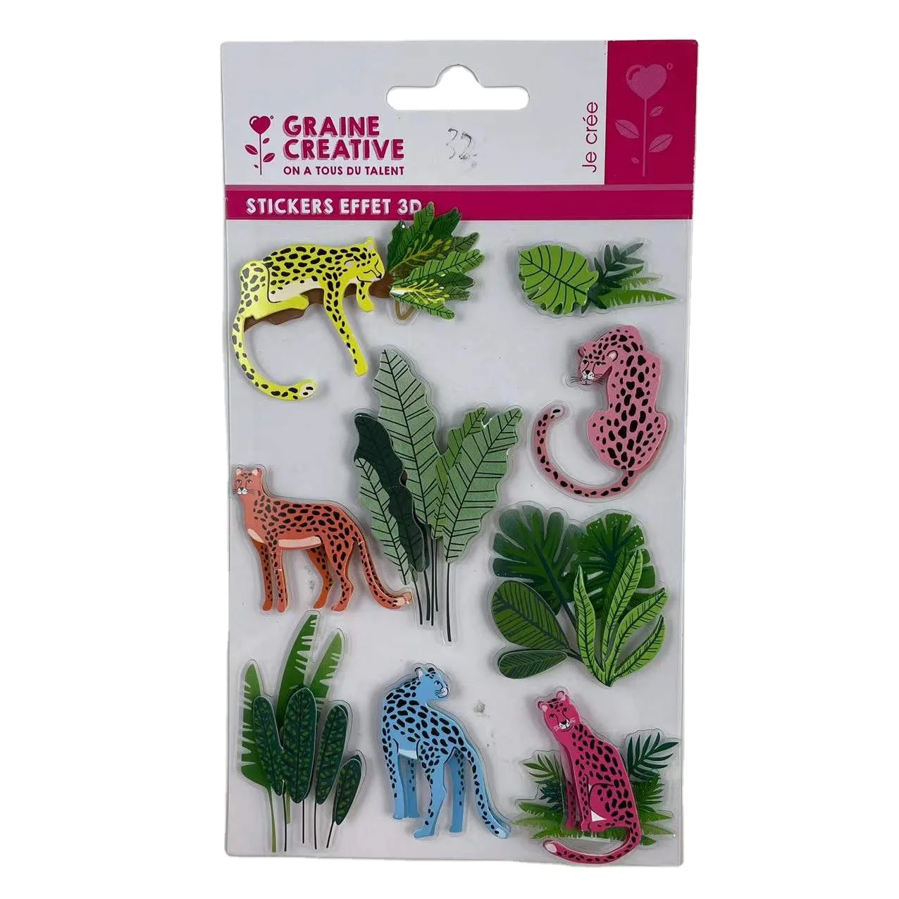 Vivid animal & plants shapes 3D stickers double layers paper stickers