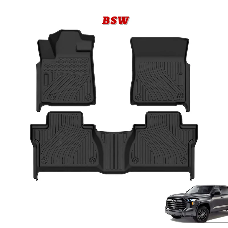 Custom Auto Car Accessories Full Set Position Specific Eco-Friendly Rubber TPE Material Hot Press 3D Car Floor Mats