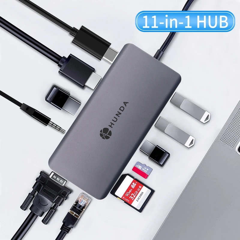  Многофункциональный адаптер Usb type-c 10 в 1 USB C 100 Вт блок питания с