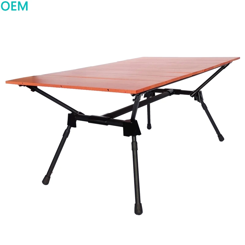 Outdoor  Folding Camp Picnic Aluminum Alloy Wood Table Lightweight Beech Camping Tables for travel CNLF