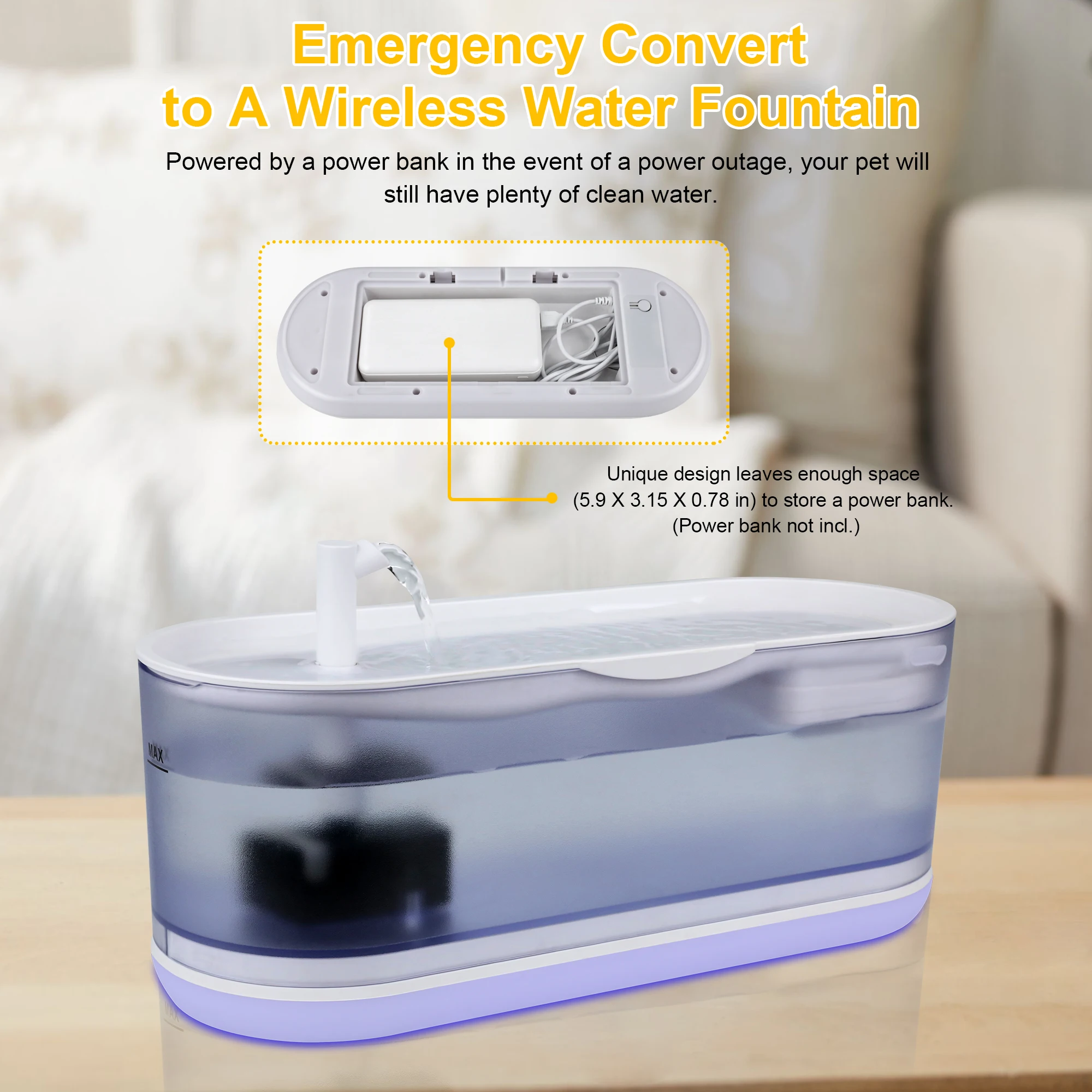 fountain water pet large capacity 2.3L automatic drinking fountain