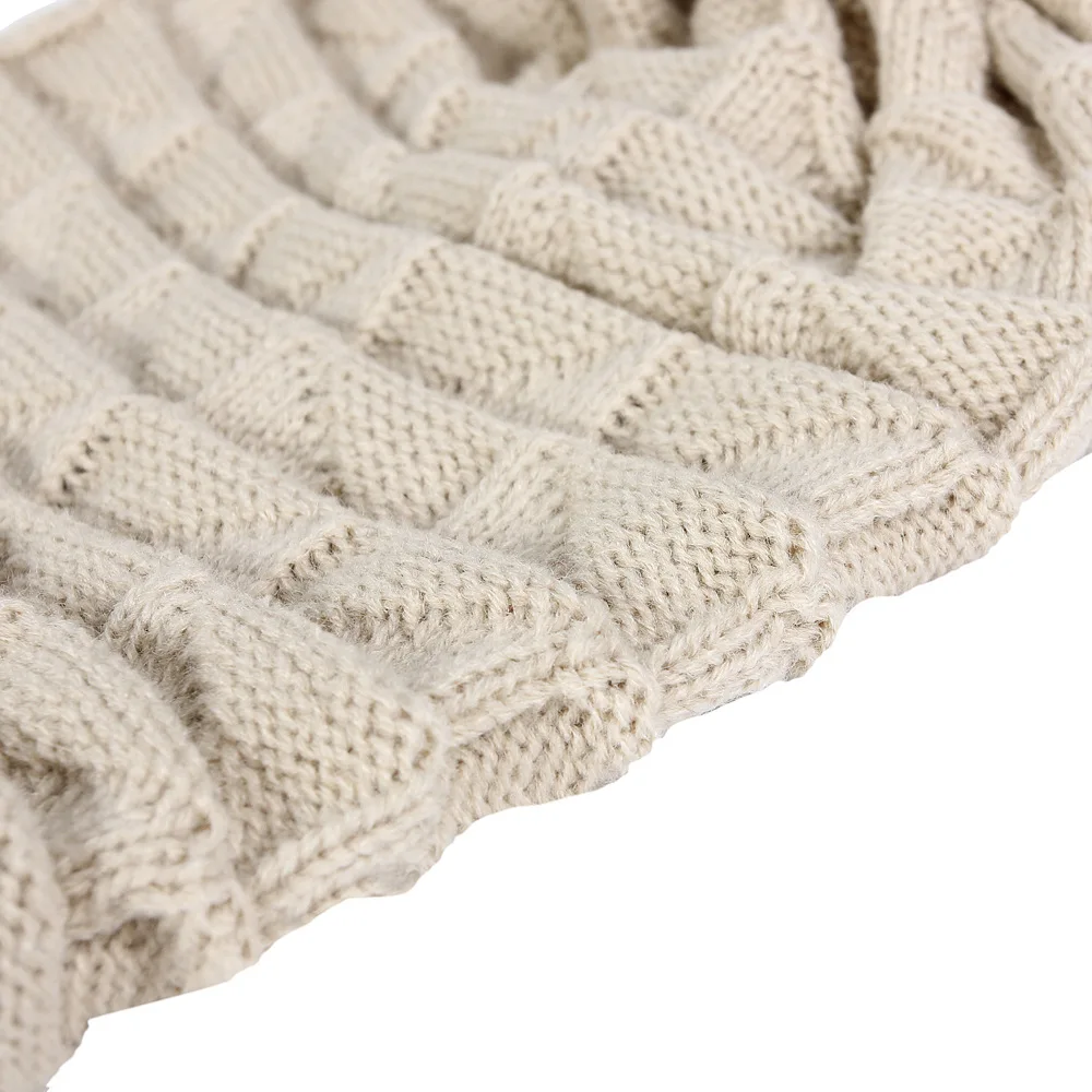 Fashion Women Autumn Winter Outdoor Warm Wool Cap Drape Knit Beanie Hats Woolen Caps Knitted Hat