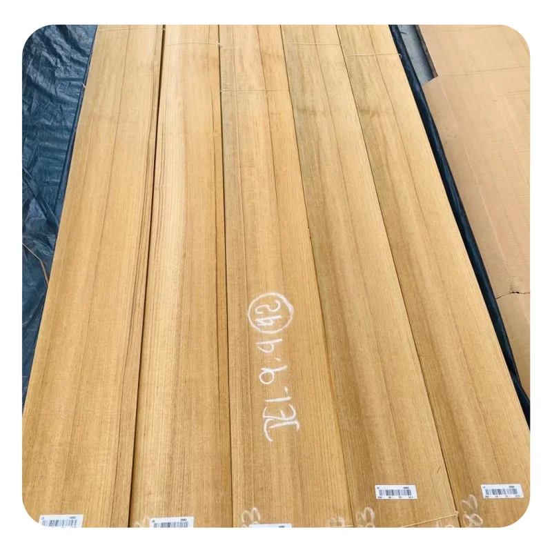 Factory Customized  0.15-0.5mm Natural Burma Quarter  Teak Veneer  For high Grade Plywood & Home Furniture