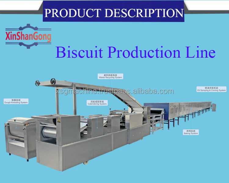 Full Automatic Production Line of Delicious and Popular Biscuit Making Machine for Food Factory