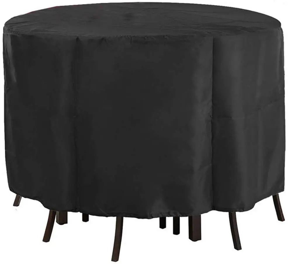 Hot selling China sunscreen cloth dustproof waterproof patio round table cover for Outdoor Table And Chair Set