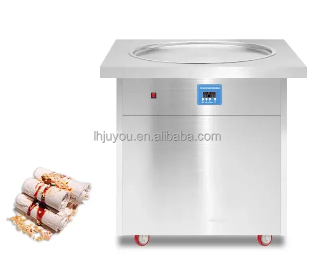 Top quality double pan stainless steel frozen ice cream rolls fried ice cream machine ice roll machine