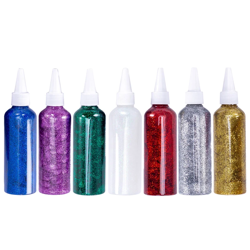 Art 100ml Bottled Liquid Safe Best Crafts Washable Color Wholesale Glitter Glue For Crafting