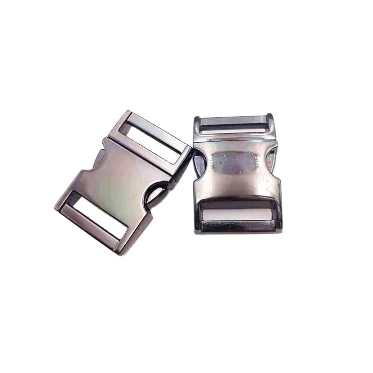 Side Release Clasp Clip Metal Adjustable Buckle Clips Silver Fastener for 25mm Webbing Bag Straps