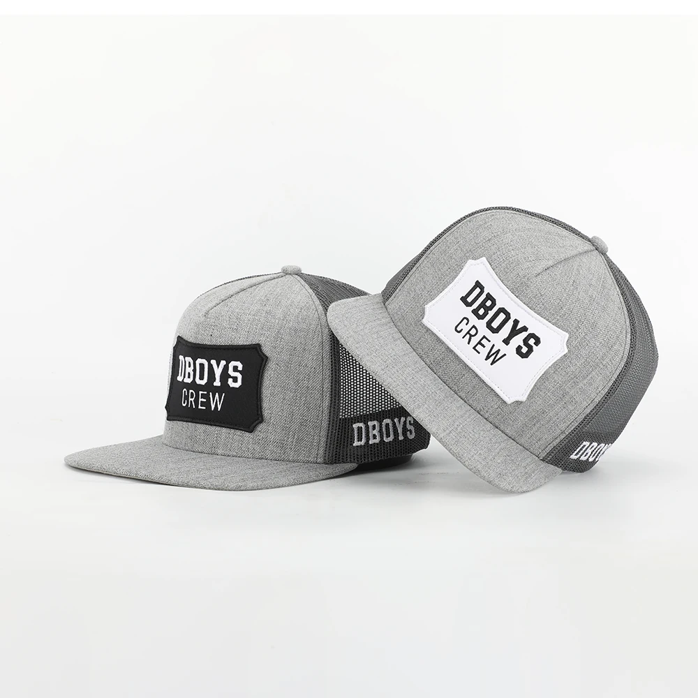 Oem Cheap Custom High Quality Structured 5 Panel Mesh Snap Back Flat Brim Embroidery Patch Logo Gorras Hip Hop Snapback Hat Cap