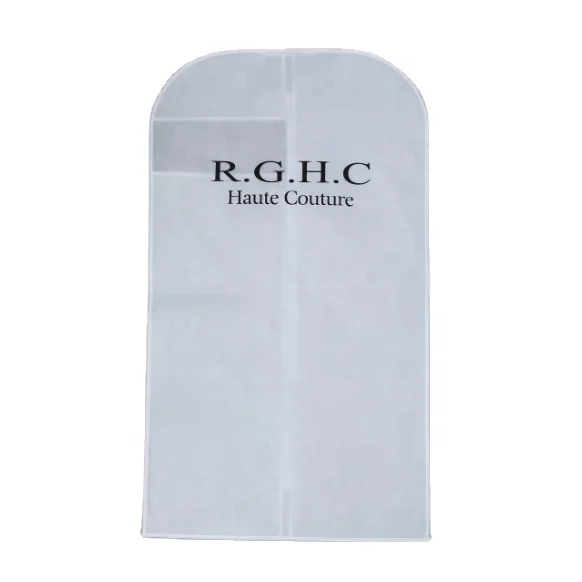 eco friendly custom logo reusable foldable Wedding Dress Cover Garment Suit non woven  tote Bag with PVC window tote bag