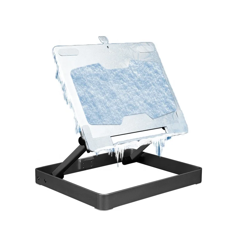 New Black Vertical Folding Laptop Stand Foldable Portable Extension Aluminum Alloy Cooling Pad