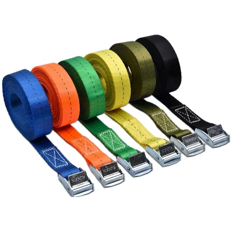 Wholesale 100% Polyester Ratchet Tie Downs Customized Ratchet Tie down Straps with Cam Buckle and Retractable Feature