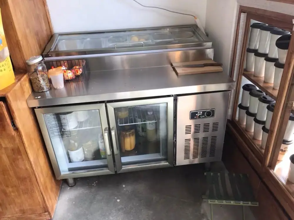 hot sales salad bar display fridge chiller showcase