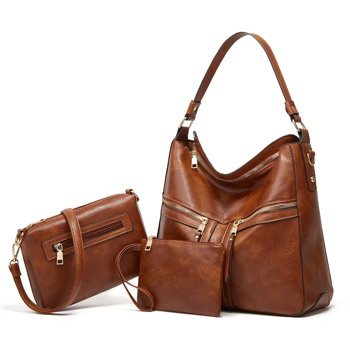 Top Seller Wholesale Vintage Leather Tote Shoulder Crossbody Hobo Hand Bags For Ladies