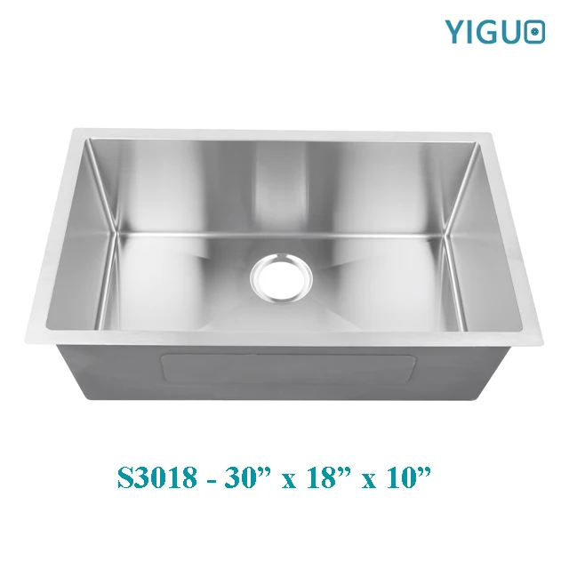Customizable No faucet Brushed OEM Square undermount installation type 304 stainless steel handmade kitchen sink 2318