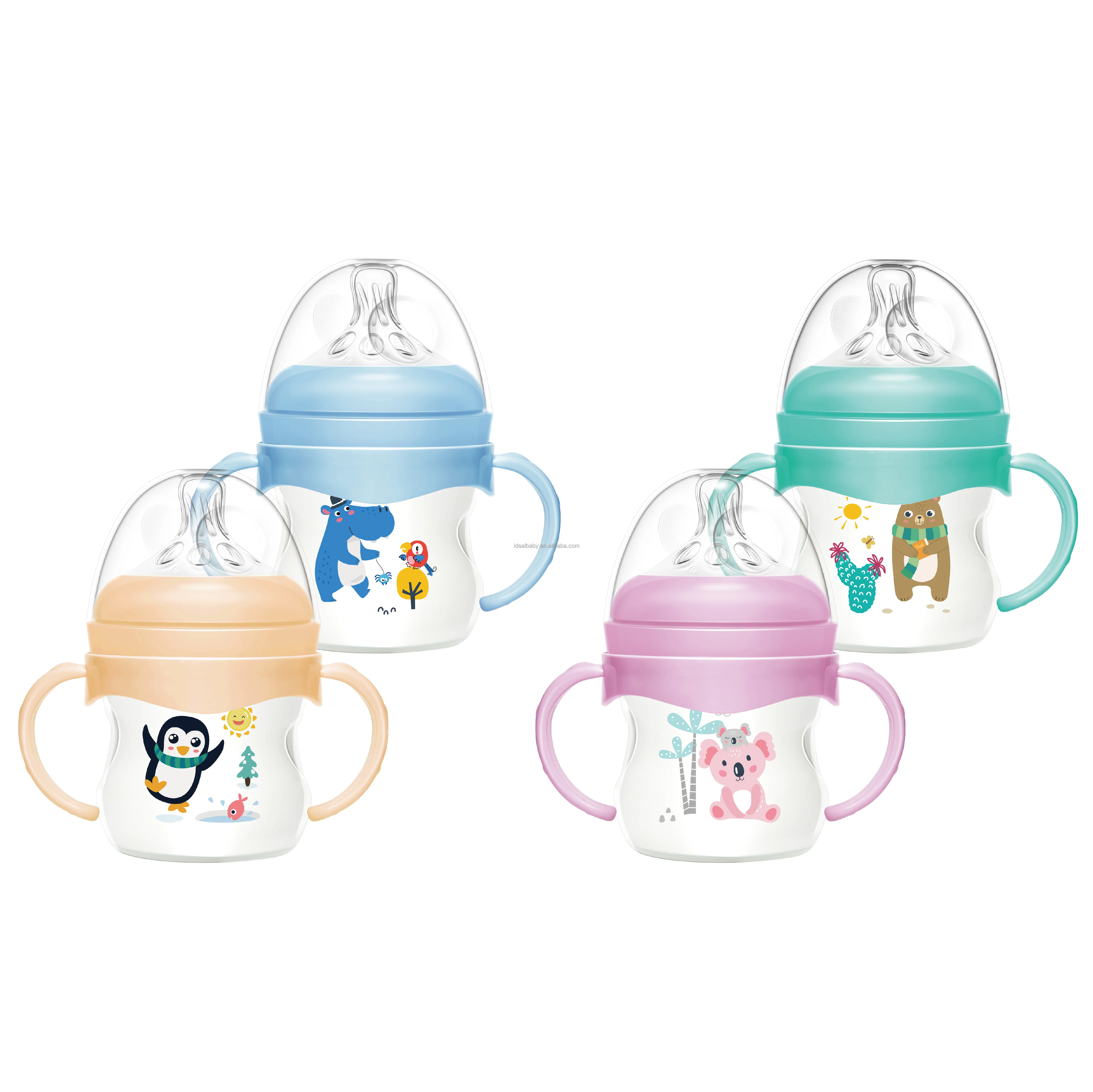 Hot Sale 4oz/120ml Easy Grip PP Wide Neck Baby Feeding Bottle BPA Free, Baby bottle, BPA free Baby Feeding Bottle
