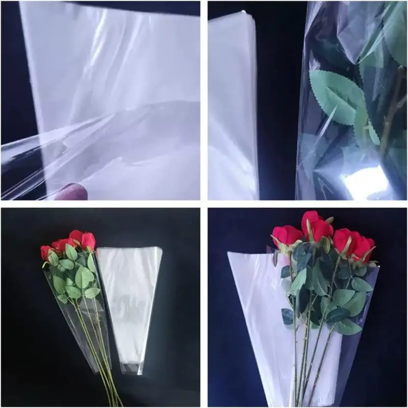 Customization Y-Shape Flower Sleeve Bag Header And Air Hole Flower Bag Sleeve Sexy Printed Plastic OPP PP Flower Sleeve