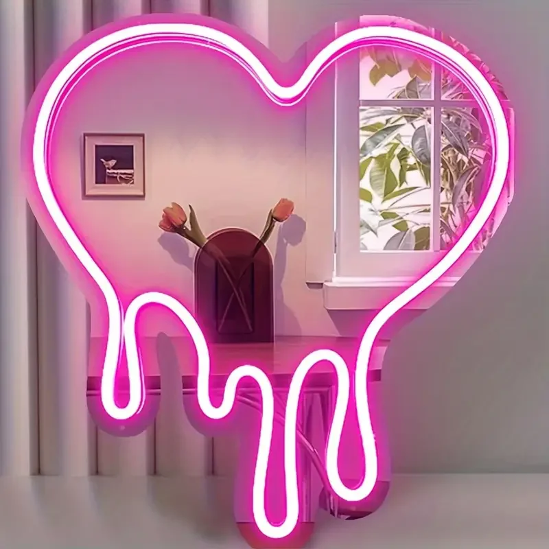 Free Design Silicone Acrylic Custom Neon Name Sign Logo Pink Love For Wedding Anniversary