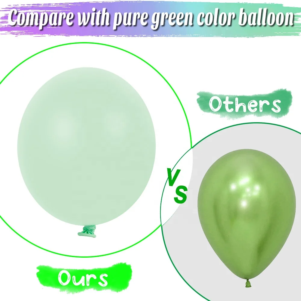 Ourwarm 18 12 5 inch Custom Kids Theme Green Colorful Decorations Latex Garland Set Wedding Birthday Party Balloons