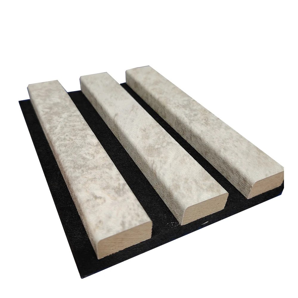 Wholesale Price PVC Slat Wall Panel Sound Insulator Acoustic Wall Panels 3Sided PVC Wood Panels Wall Decor Interior