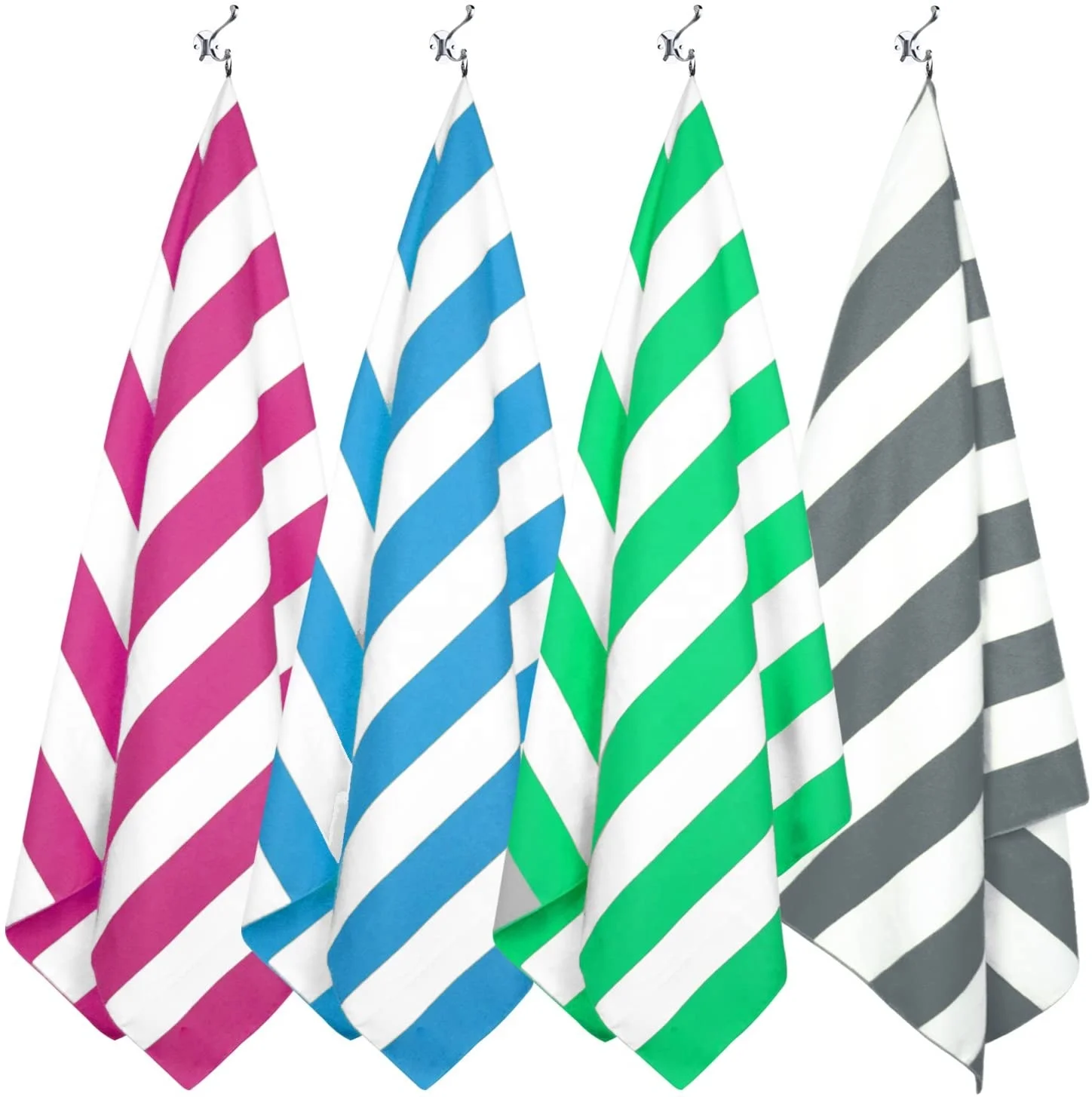 Extra large non stick striped travel sports pool microfiber beach towel swimming