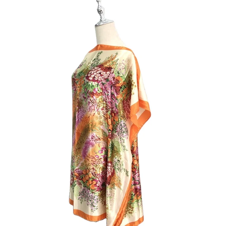 New Arrival Amazon African Summer Silk Women Dress 2021 Soft Breathable Dresses Ladies Simple Dress