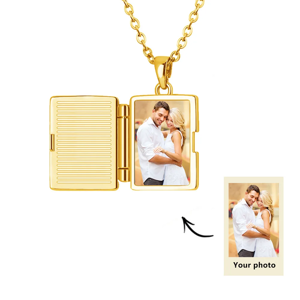 Valentines Day Necklace Wholesale Copper Material Gold Album Envelope Necklace DIY Color Printed Pendant Necklace