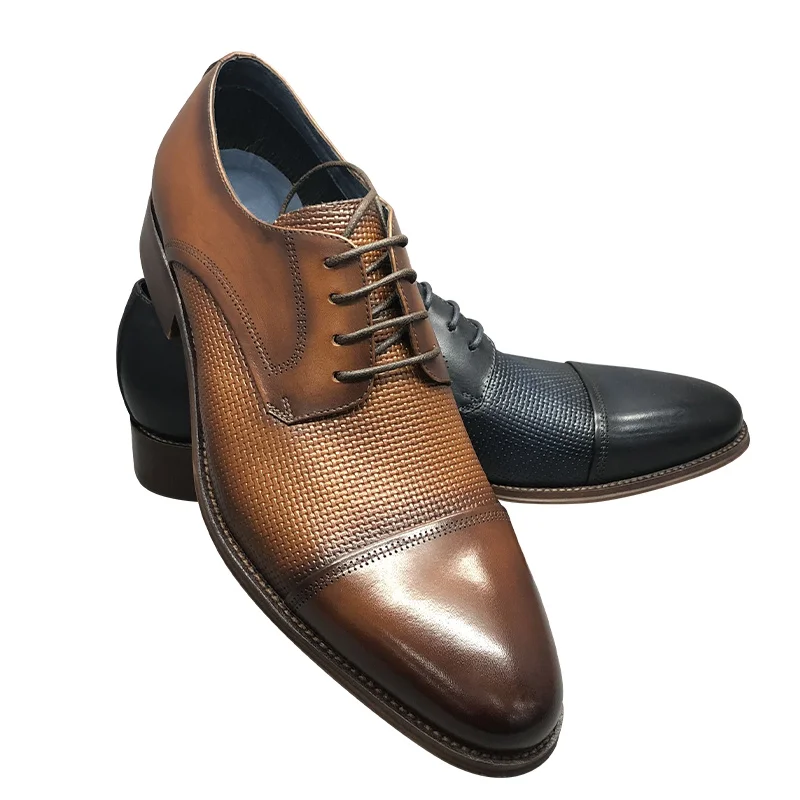 High quality latest model fashion shoes genuine leather men wedding dress shoes