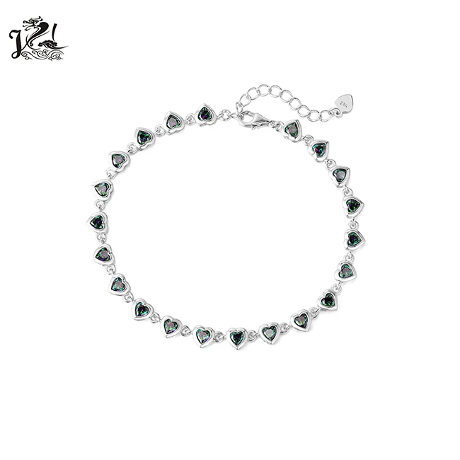 925 sterling silver tennis bracelet jewelry zircon multi colored stone bracelet for women