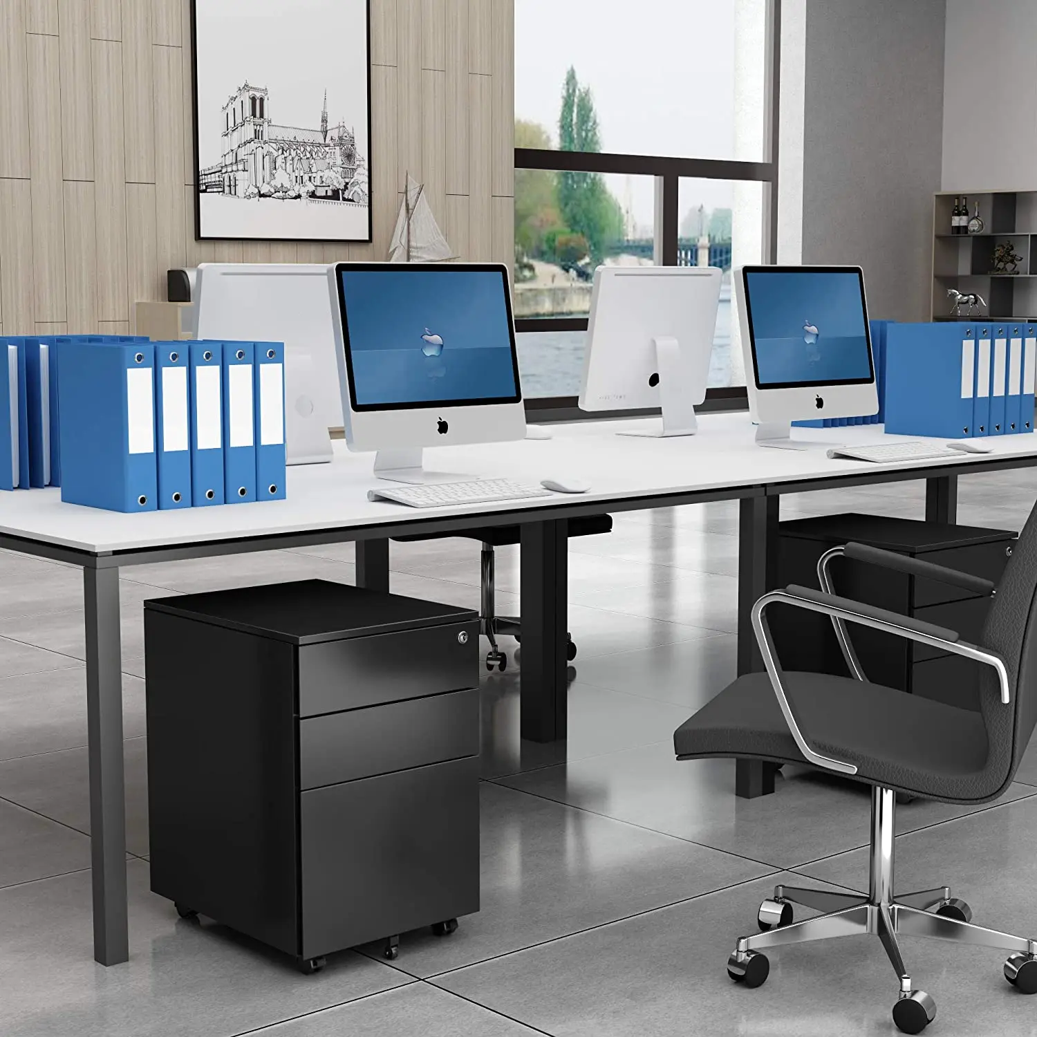 File cabinet with rolling wheels rolling file cabinet rolling track file cabinet Archivador rodante de 3 cajones