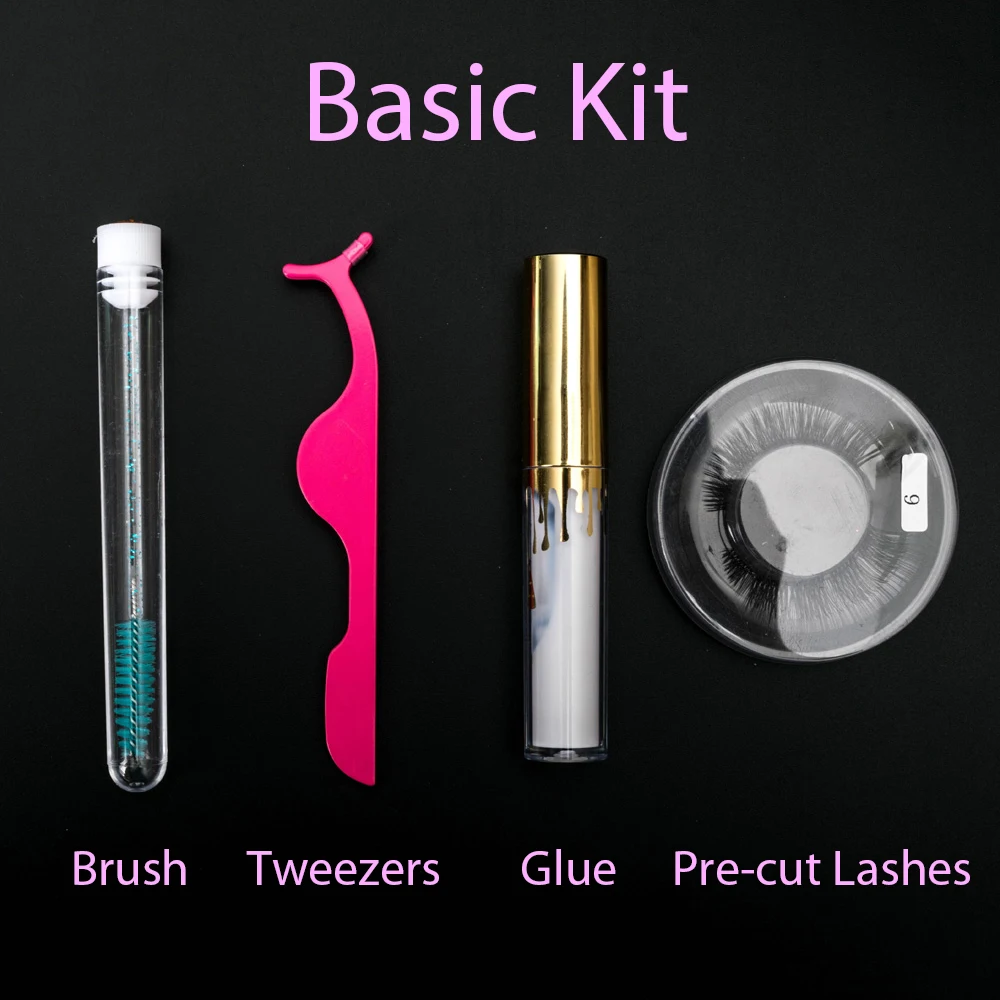 Yiernuo Pre-cut lash kit Self-Application Diy Lash Kit Private Label Eyelash Cluster  Segmented Diy Lashes Extension suit