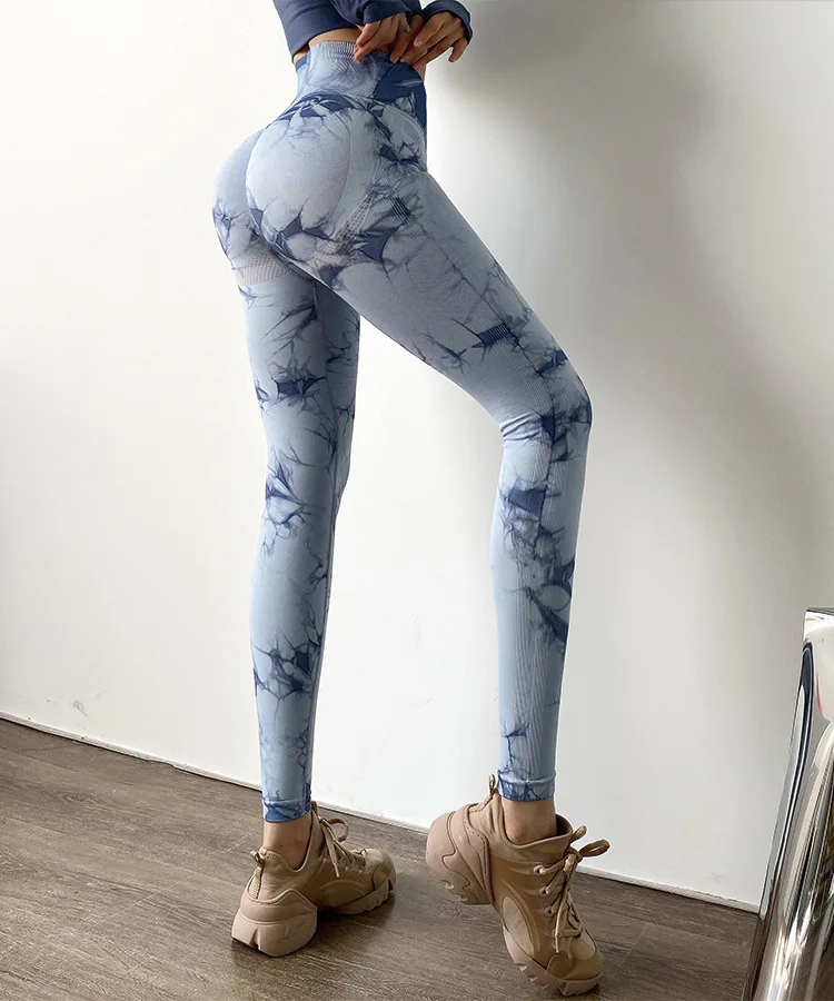 
New Women Tie-Dyed Leggings Fitness Quick-Dry High-Waisted Workout Leggings Butt Lift Yoga Pants 