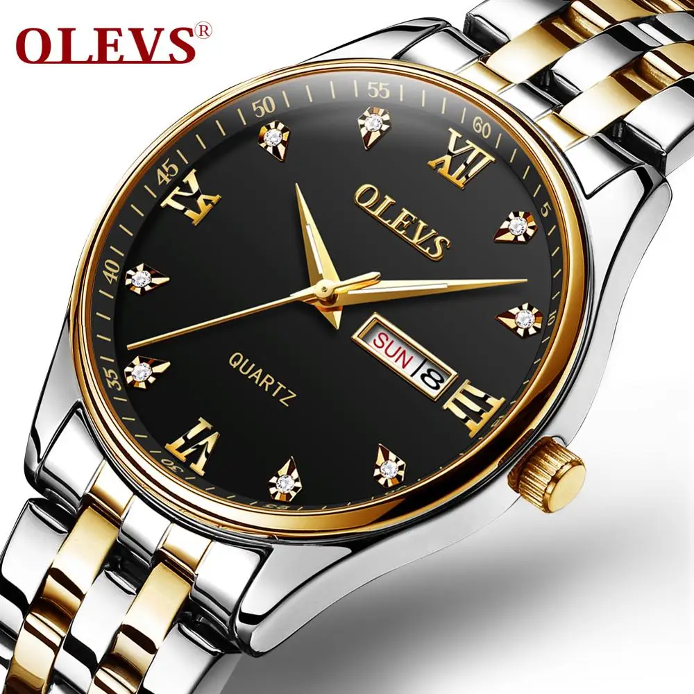  OLEVS 5570 корпус из сплава часы мужские модные повседневные наручные Водонепроницаемость функция аналоговые на стальном браслете с