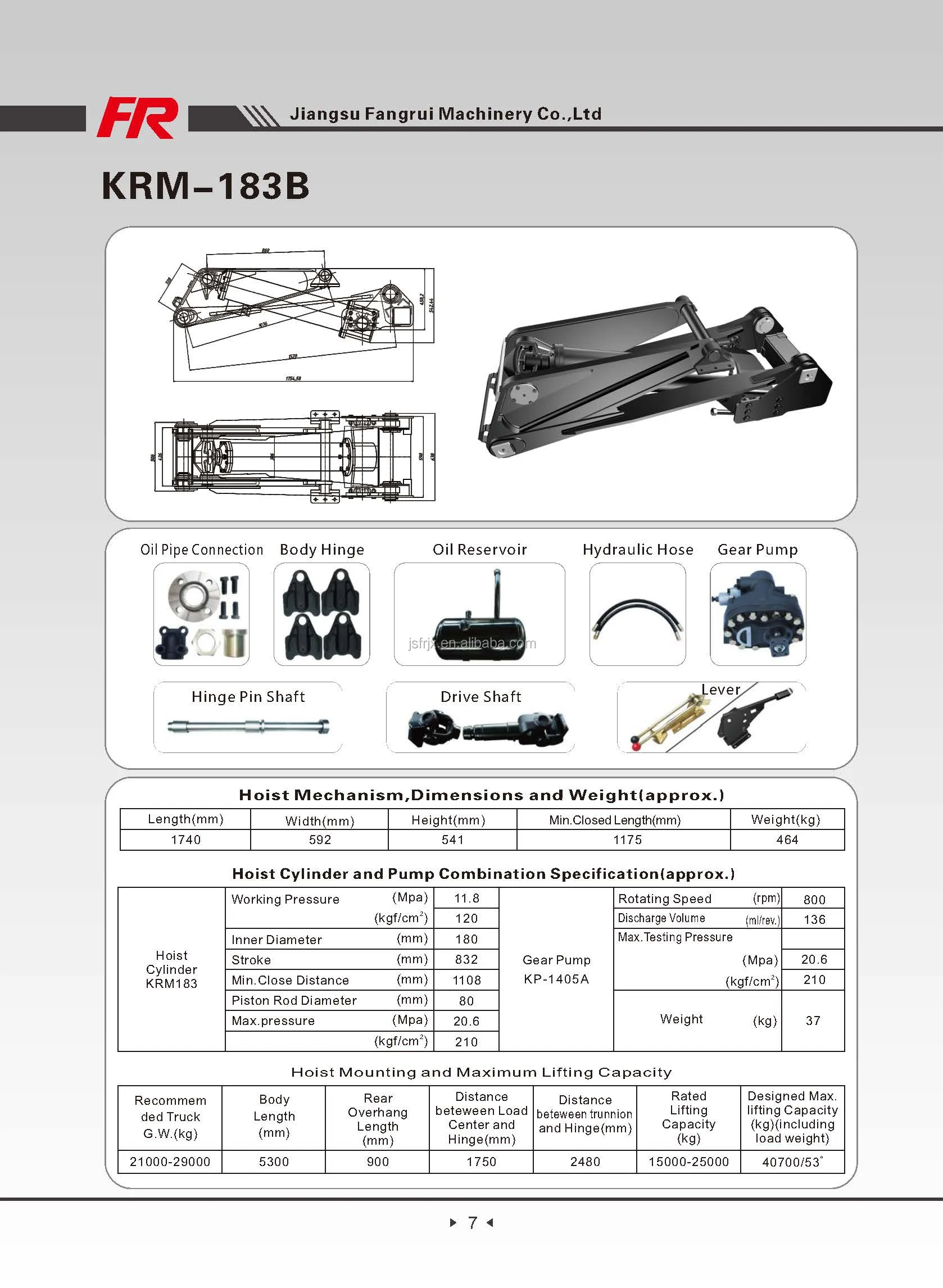 
high quality KRM183 man 6x4 shacman dump truck hydraulic hoist With Good Service 