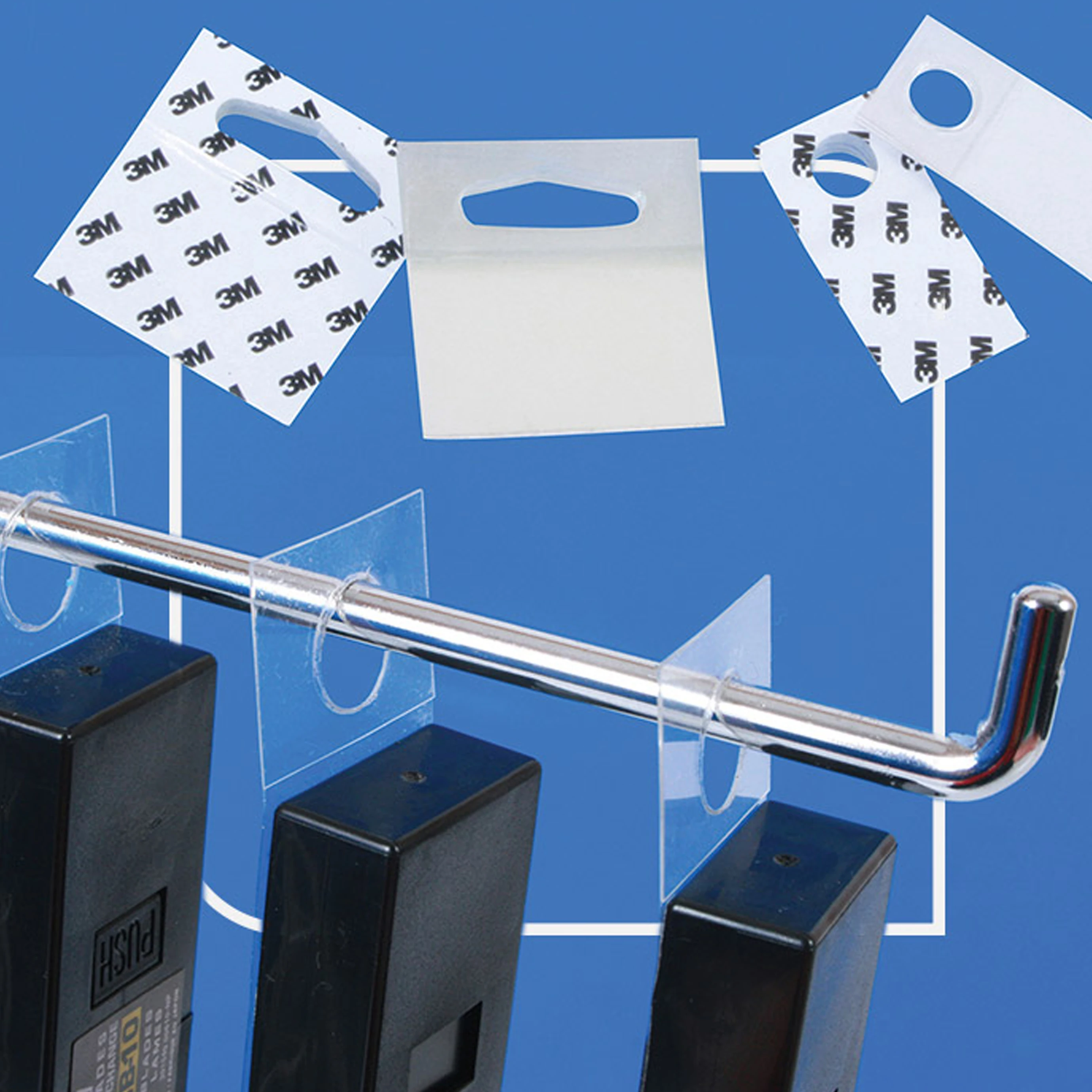 Самоклеящиеся навесные вкладки с прозрачным отверстием сверхпрочные прозрачные пластиковые бирки крючки для магазина розничный дисплей
