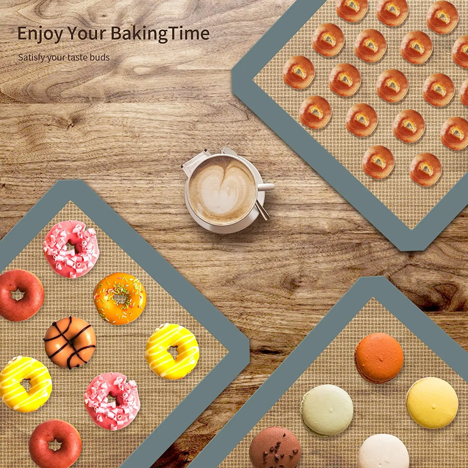 Non-Stick Silicone Baking Mat Pad Sheet Easy to Clean Rolling Dough Mat