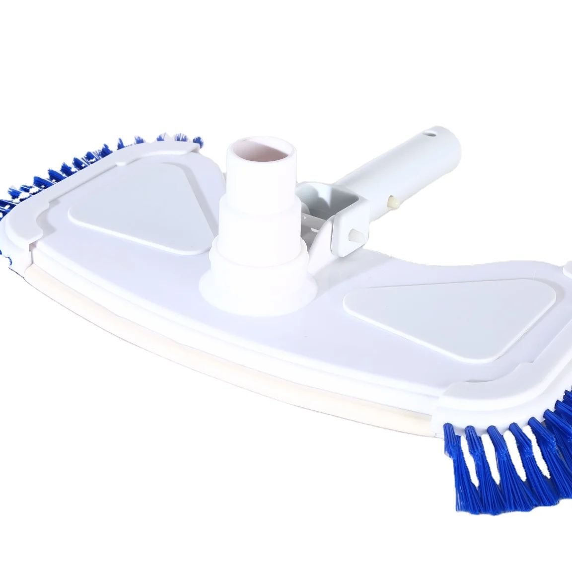 Swimming pool vacuum cleaner head with side brush rotating vacuum head pool