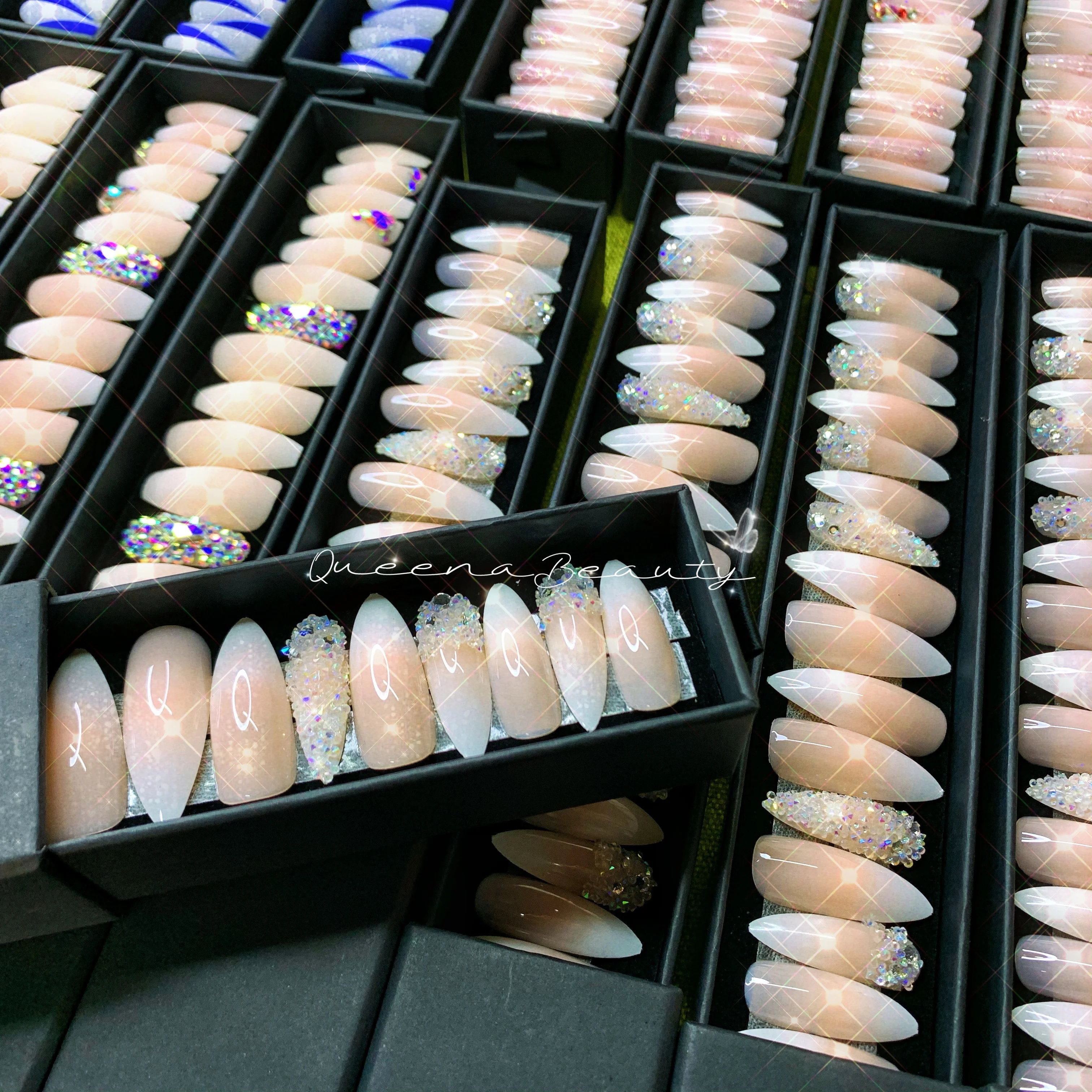 Q  Popular Manicure Long Ballet Press On Nails Fakes Nail In Artificial Fingernails