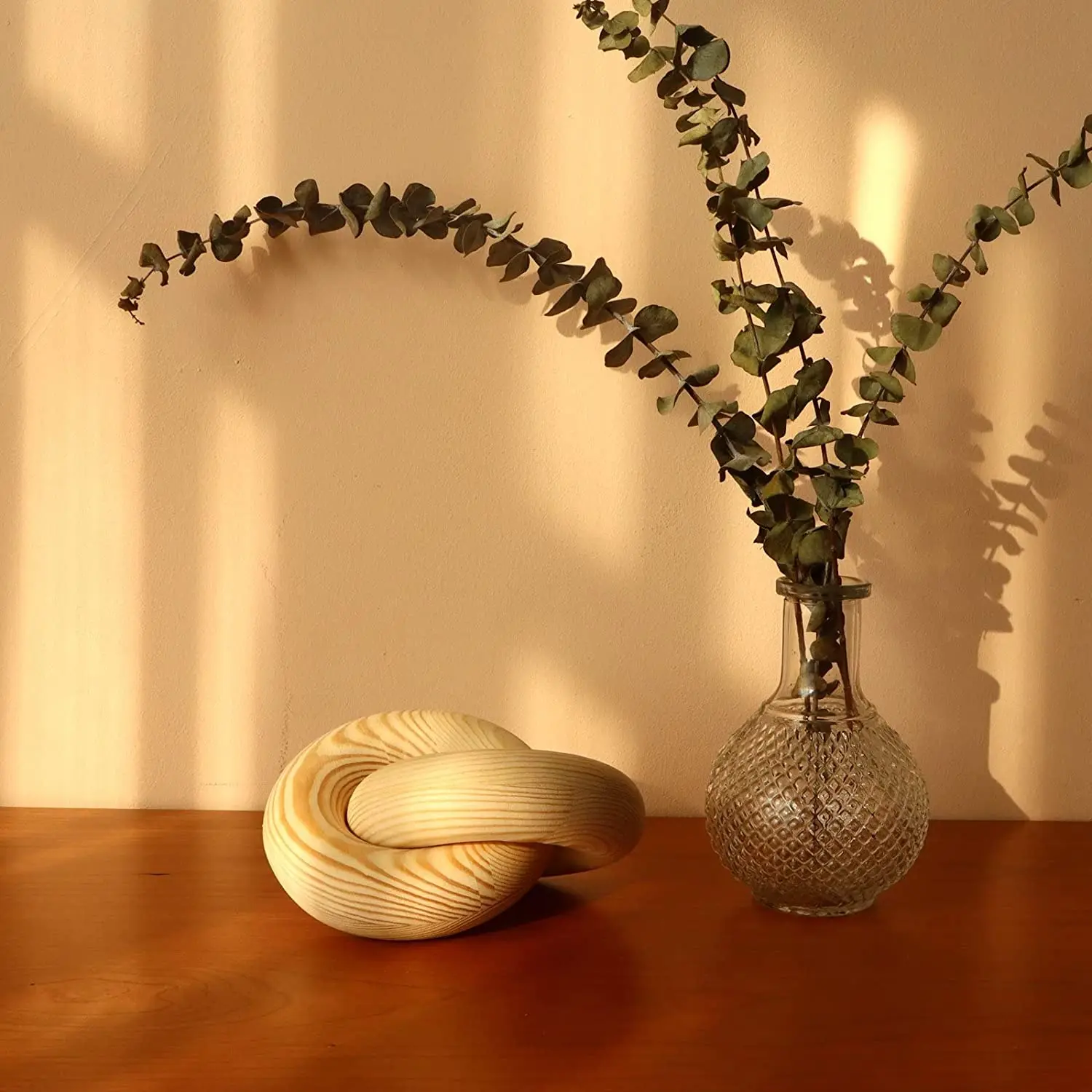 Wood Knot Decor  Large 2-Link Wooden chain link decor paulownia pine wood chain