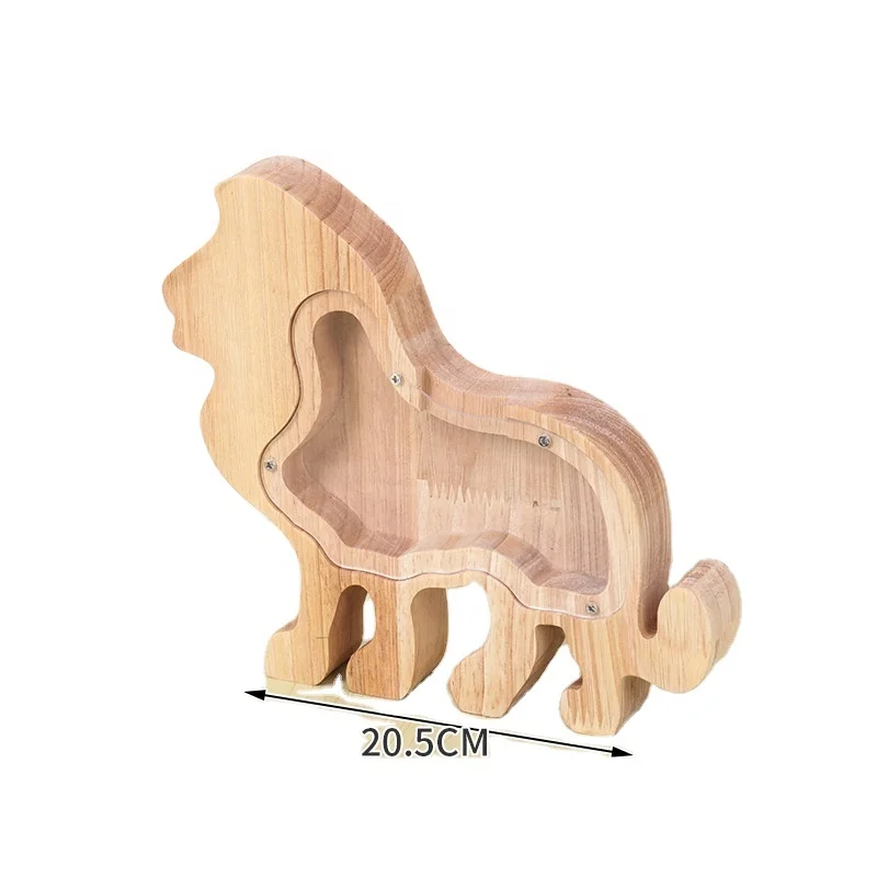 Wooden Clear Piggy Bank for Boys Girls Kids Unbreakable Wood Money Bank