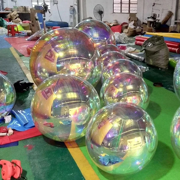 Funworldsport Hot Sale Inflatable Decorative Christmas Mirror Ball PVC Sphere Disco Ball Mirror Balloon