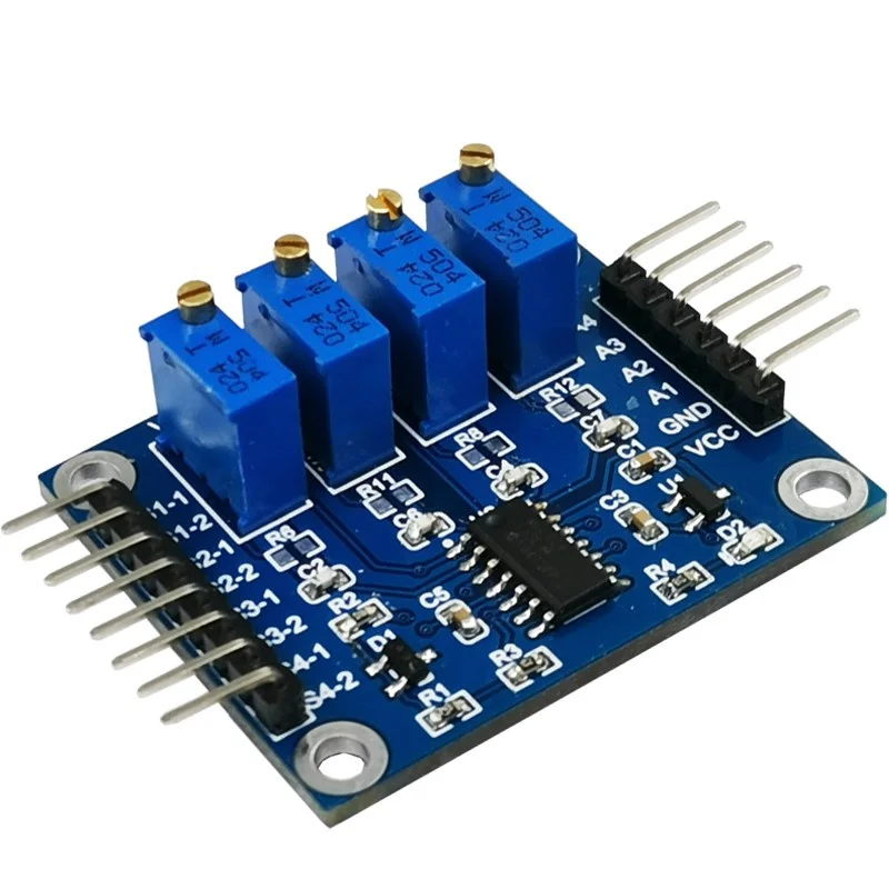 Multi-channel FSR thin film pressure sensor Voltage conversion module 4-channel high linearity flexible resistance to voltage