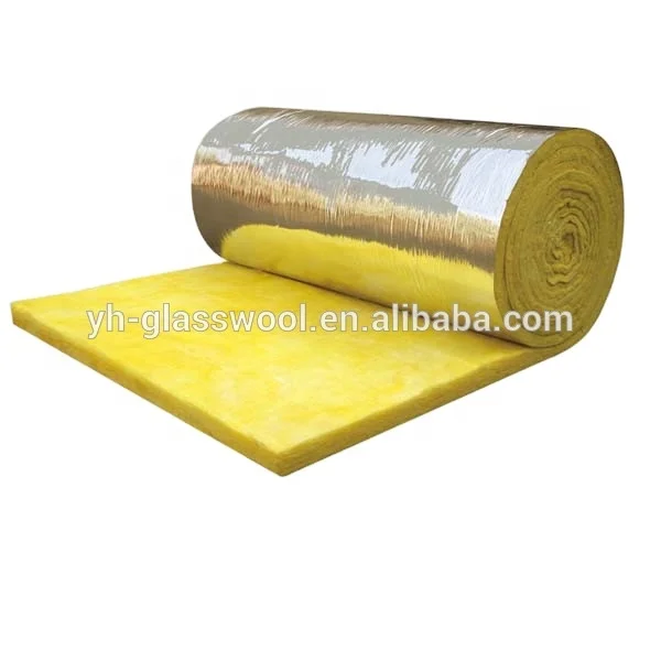 Glass wool roll with aluminum foil as heat insulation roof material glass wool supplier