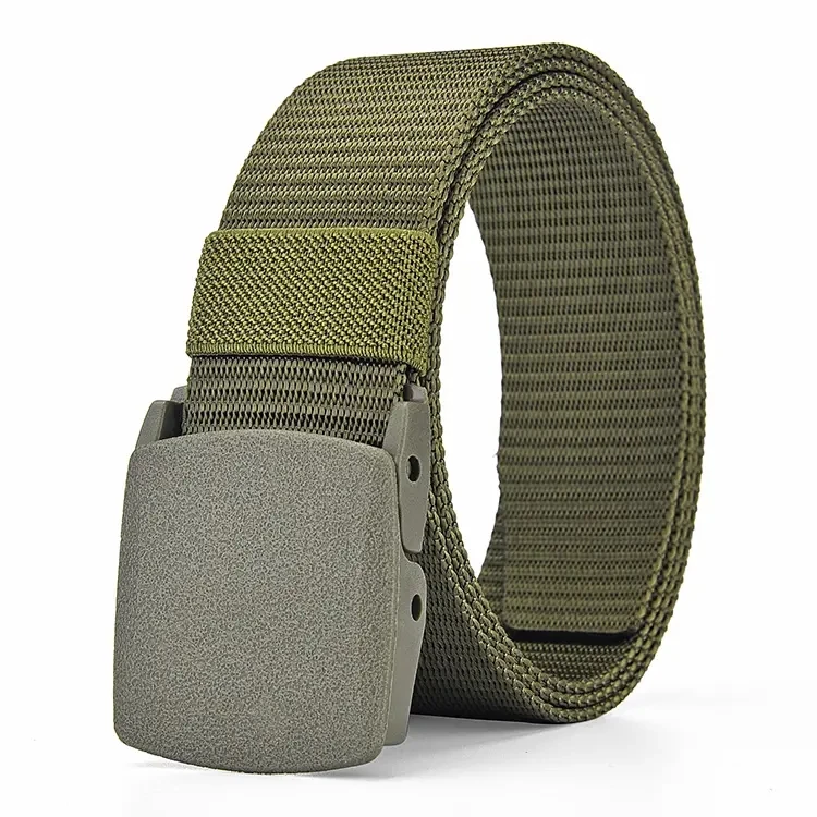 High Quality Strap Automatic Buckle Nylon Belt With Plastic Buckle 3.8cm Canvas Men Fabric Belt